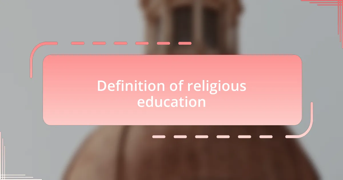Definition of religious education
