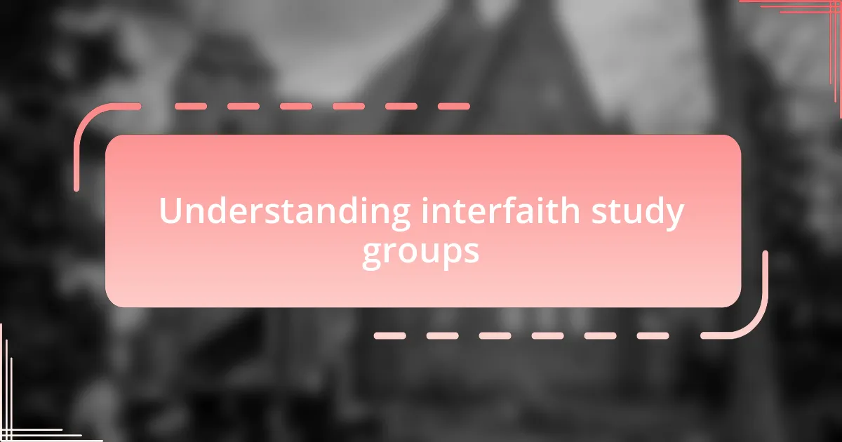 Understanding interfaith study groups